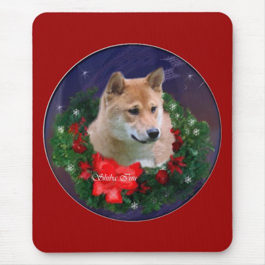 Tapis De Souris Cadeaux de Noël Shiba Inu (Devant)