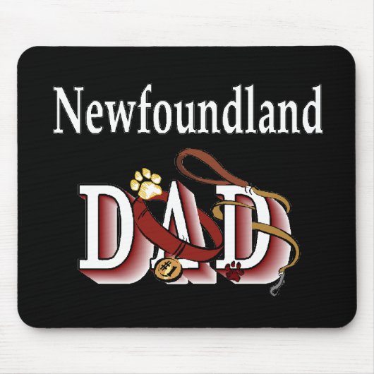 Tapis De Souris Cadeaux de papa de chien de Terre-Neuve (Devant)