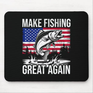 Tapis De Souris Cadeaux de pêche drôles et de pêcheur Trump Drapea