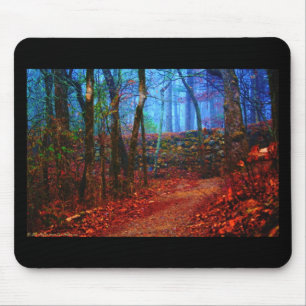 Tapis De Souris Cadeaux de peinture à l'huile de forêt de feu et d