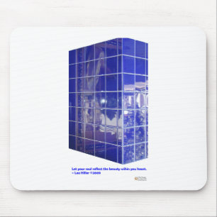 Tapis De Souris Cadeaux de réflexion de carreaux bleus de Hot Spri