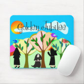 Tapis De Souris Cadeaux d'or de jubilé de nonne catholique (Avec souris)