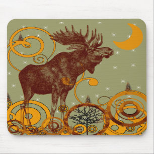 Tapis De Souris Cadeaux d'orignaux vintages