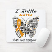 Tapis De Souris Cadeaux du ruban du Mois de sensibilisation au TDA (Avec souris)