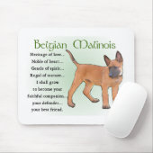 Tapis De Souris Cadeaux Malinois Belge (Avec souris)