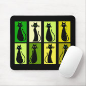 Tapis De Souris Cadeaux noirs d'amoureux de les chats (Avec souris)