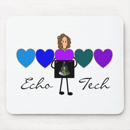 Tapis De Souris Cadeaux uniques de technicien cardiaque d'écho (Devant)
