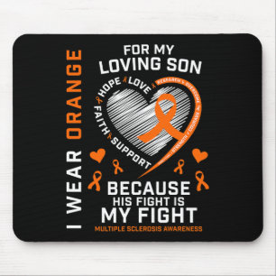 Tapis De Souris Cadeaux Vêtements Orange Fils Sclérose en plaques