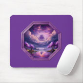 Tapis De Souris Cadre Beau Paysage Violet Avec Reflets (Avec souris)
