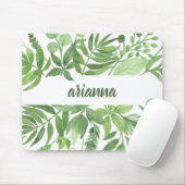 Tapis De Souris Cadre botanique vert Luxe du feuille | (Avec souris)