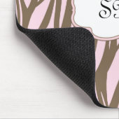 Tapis De Souris Cadre de monogramme rose et Brown (Coin)