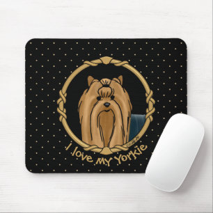 Tapis De Souris Cadre Fraichissant Yorkshire Terrier Yorkie Portra