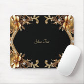 Tapis de souris cadre or élégant (Avec souris)