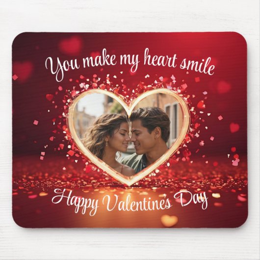 Tapis De Souris Cadre photo coeur personnalisé (Devant)