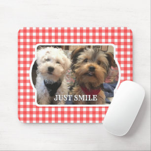 Tapis De Souris Cadre Photo Personnalisé Pays Buffalo Rouge Check