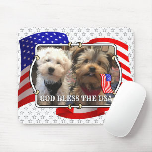 Tapis De Souris Cadre photo personnalisé USA American Flag Patriot