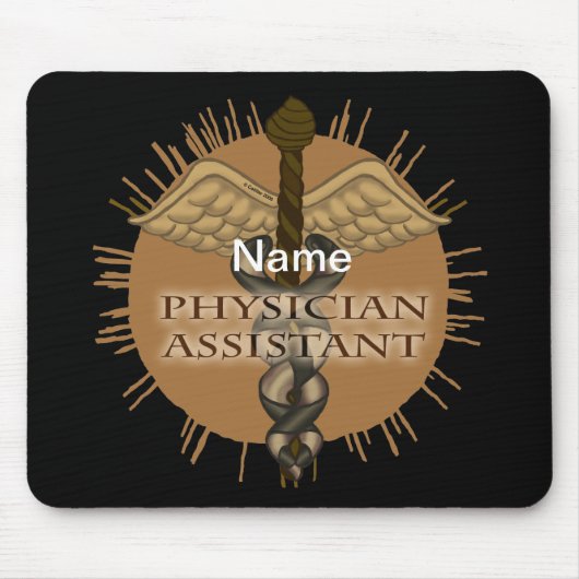 Tapis De Souris Caducée d'Assistant de Médecin (Devant)