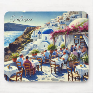 Tapis De Souris Café à Santorin