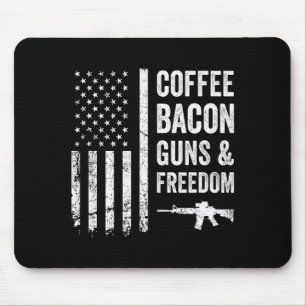 Tapis De Souris Café Bacon Armes & Dom - Barbecue Grill Drôle