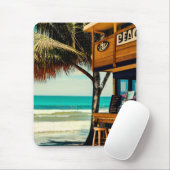 Tapis De Souris Cafe Bar de la plage de Bali (Avec souris)