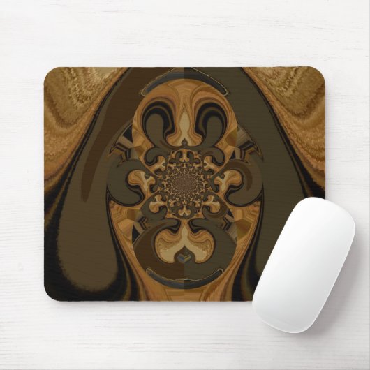 Tapis De Souris Café Brown Flux Kaleidoscope Art Imprimer (Avec souris)