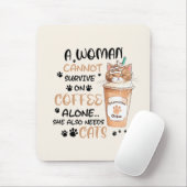 Tapis De Souris Café & Chats - Cute Kawaii Art (Avec souris)