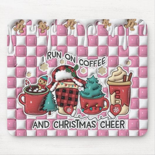 Tapis De Souris Café et Joie de Noël (Devant)