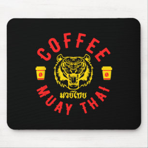 Tapis De Souris Café et Muay Thai Drôle Cadeau de boxe Mma
