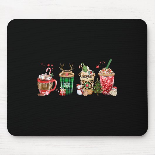 Tapis De Souris Café fin Noël Thanksgiving Famille Ou (Devant)