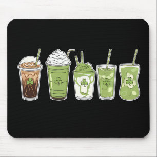 Tapis De Souris Café Latte Vert Mignon Irlandais St Patrick's Day