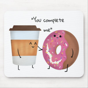 Tapis De Souris Café mignon et Donut Complet Couple