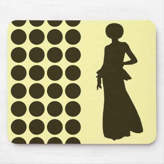 Tapis De Souris Café Mocha Crème Points Neutres Mode Silhouette (Devant)