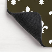 Tapis De Souris Café Mocha Neutral Fleur de Lys (Coin)