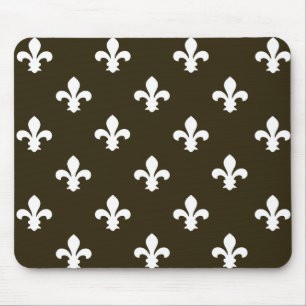 Tapis De Souris Café Mocha Neutral Fleur de Lys