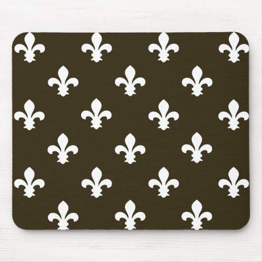 Tapis De Souris Café Mocha Neutral Fleur de Lys (Devant)