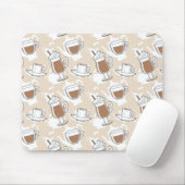 Tapis De Souris Café, motif doux (Avec souris)