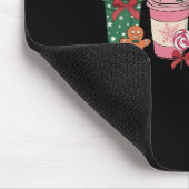 Tapis De Souris Café Noël Gingerbread Femmes roses Latte Cosy (Coin)