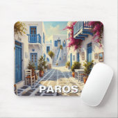 Tapis De Souris Cafe Paros Grèce Îles Travel (Avec souris)