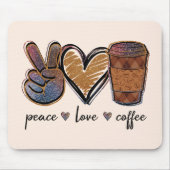 Tapis De Souris Café Peace Love (Devant)