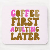 Tapis De Souris Café Premier Adulte Plus Tard Rose Brown Rétro (Devant)