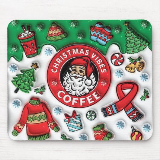 Tapis De Souris Café Vibes de Noël (Devant)