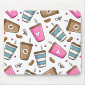 Tapis De Souris Cafés, Haricots, Coeurs, Amateur De Café (Devant)