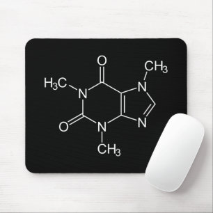 Tapis De Souris Caffeine Molecule Black Mouse Pad