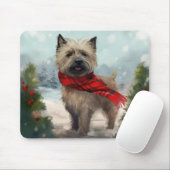 Tapis De Souris Cairn Terrier Dog dans Noël de neige (Avec souris)
