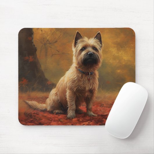 Tapis De Souris Cairn Terrier en automne Leaves automne Inspire (Avec souris)