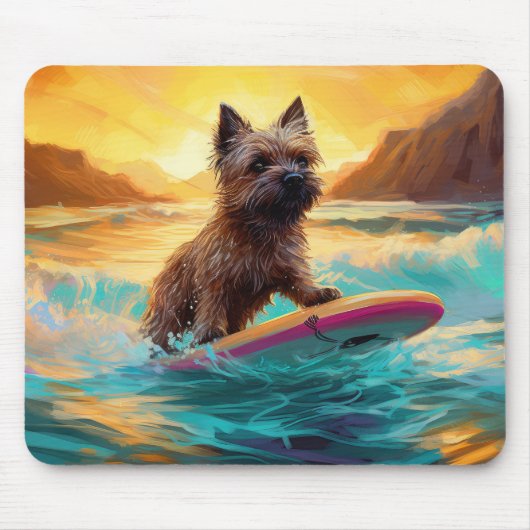 Tapis De Souris Cairn Terrier Plage Surf Peinture (Devant)