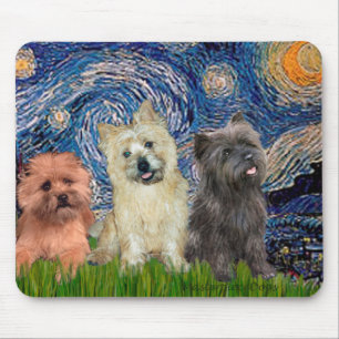 Tapis De Souris Cairn Terriers (trois) - Starry Night