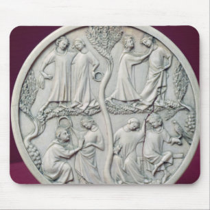 Tapis De Souris Caisse de miroir dépeignant les scènes courtoises,