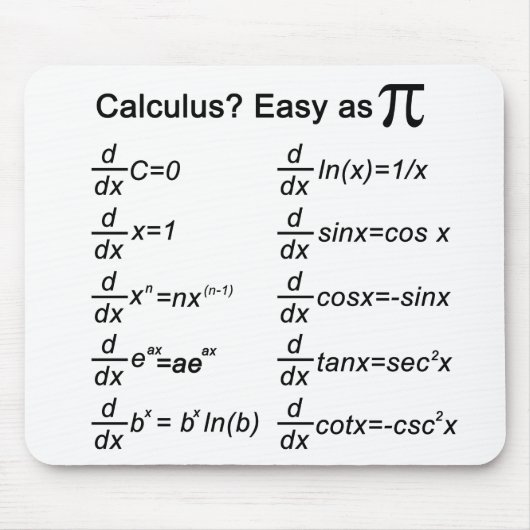 Tapis De Souris Calcul Mousepad (Devant)