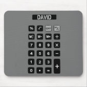 Tapis De Souris Calculateur gris avec nom (Devant)